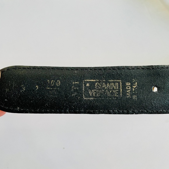 Gianni Versace Black Leather Medusa Medallions Belt Gold Hardware Men's 100/40 - Picture 8 of 14